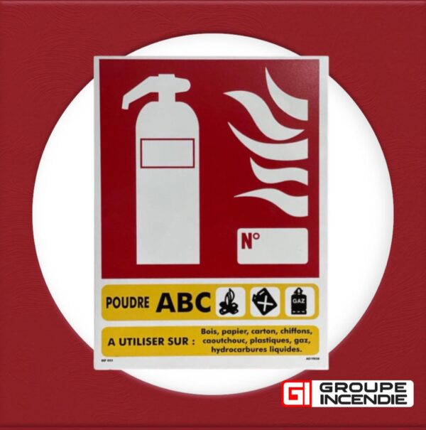 plaque signalétique poudre abc